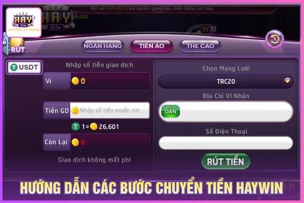 Cách Rút Tiền HAYWIN Trong Phút Mốt, An Toàn 2 Các bước rút tiền HAYWIN đơn giản