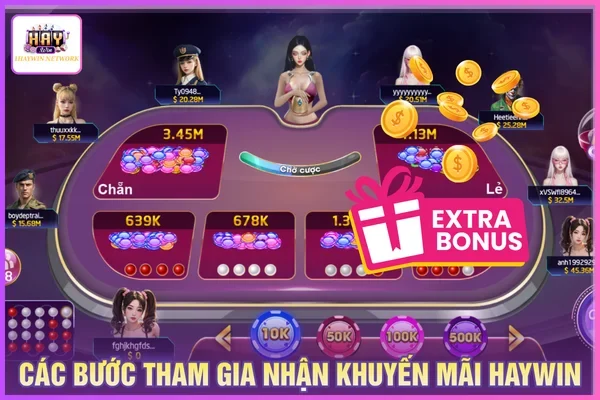 Khuyến Mãi HAYWIN Cực Xịn Tháng 6 Cho Người Chơi 3 Các bước tham gia nhận khuyến mãi HAYWIN
